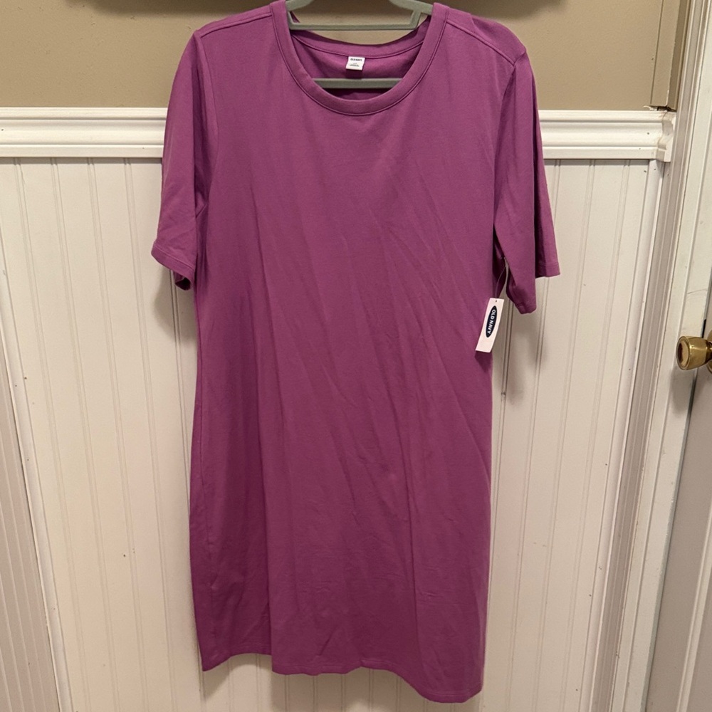 Old Navy Dusty Rose Midi T-Shirt Dress